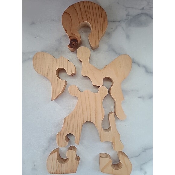 Vintage Wooden Handmade Gingerbread Wooden Puzzle - Picture 3 of 10